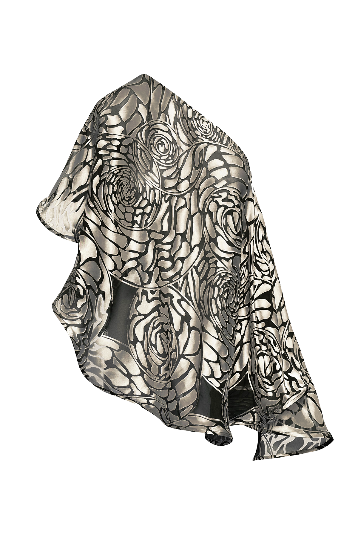 Gorgon adjustable shawl in Silk Burn out