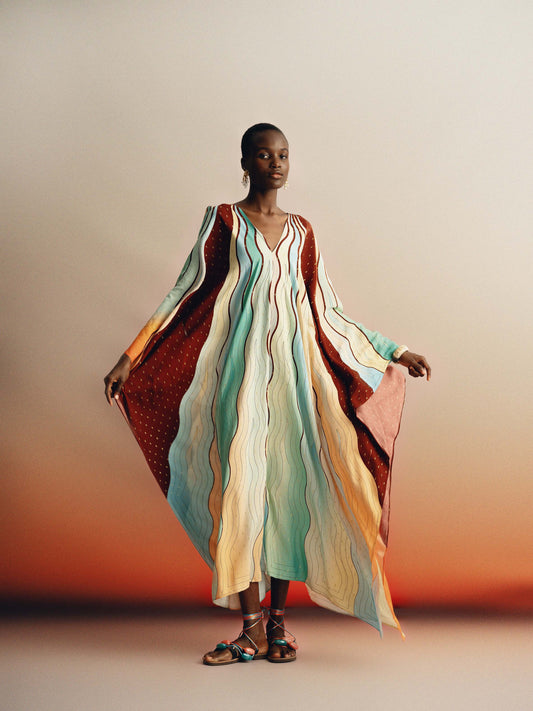 Ecuador kaftan in rayon/lurex