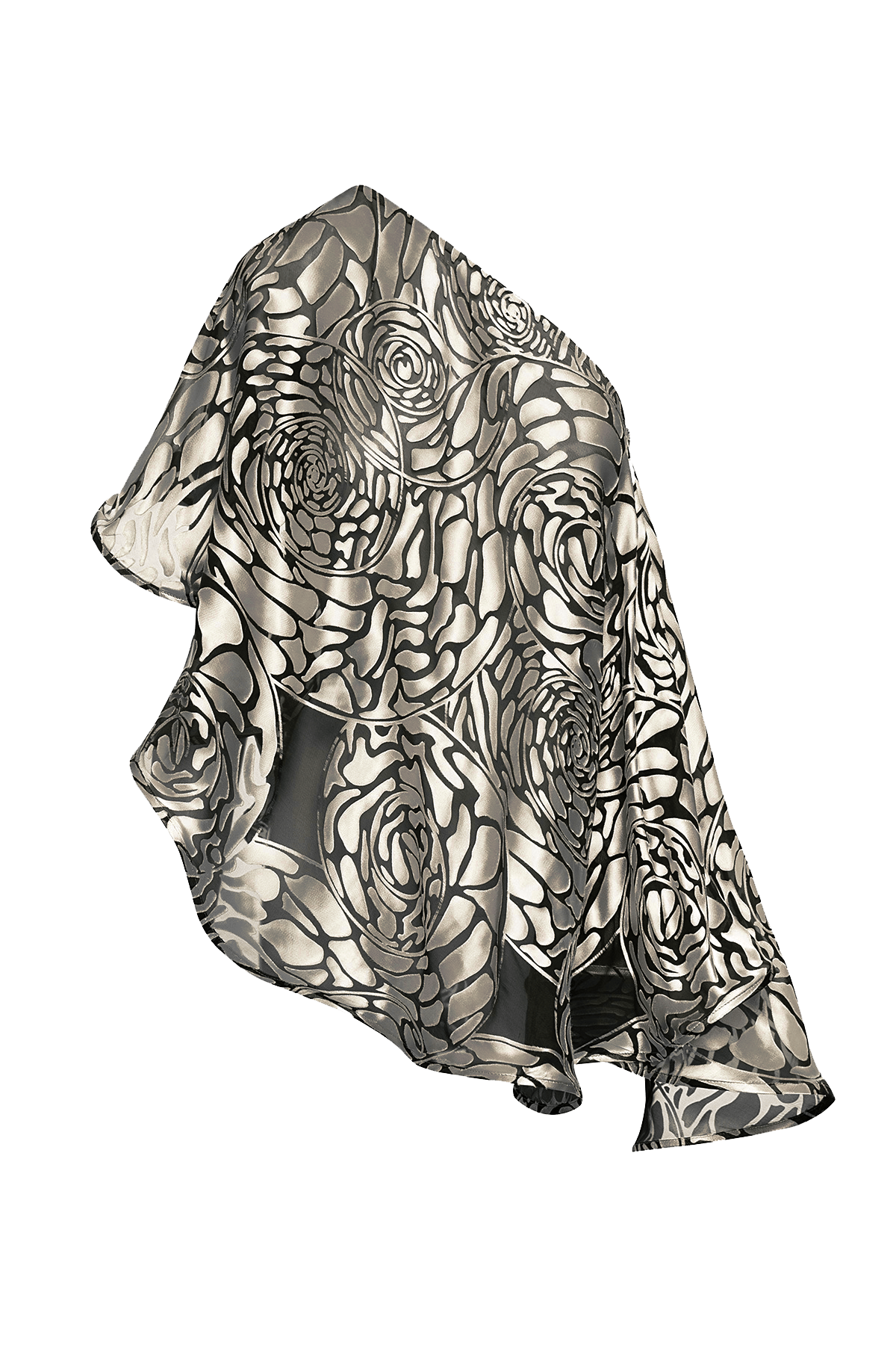 Gorgon adjustable shawl in Silk Burn out