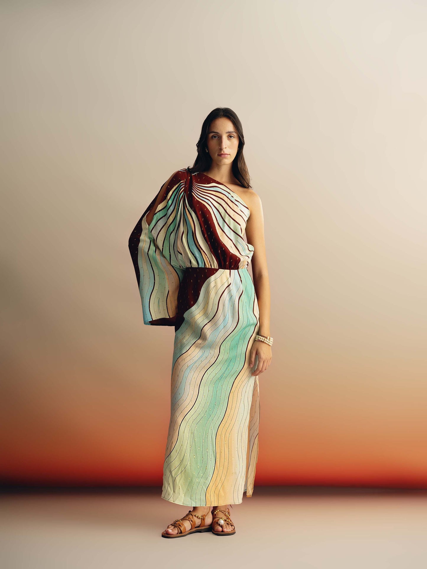 Kallas Column Mini Dress in Lurex