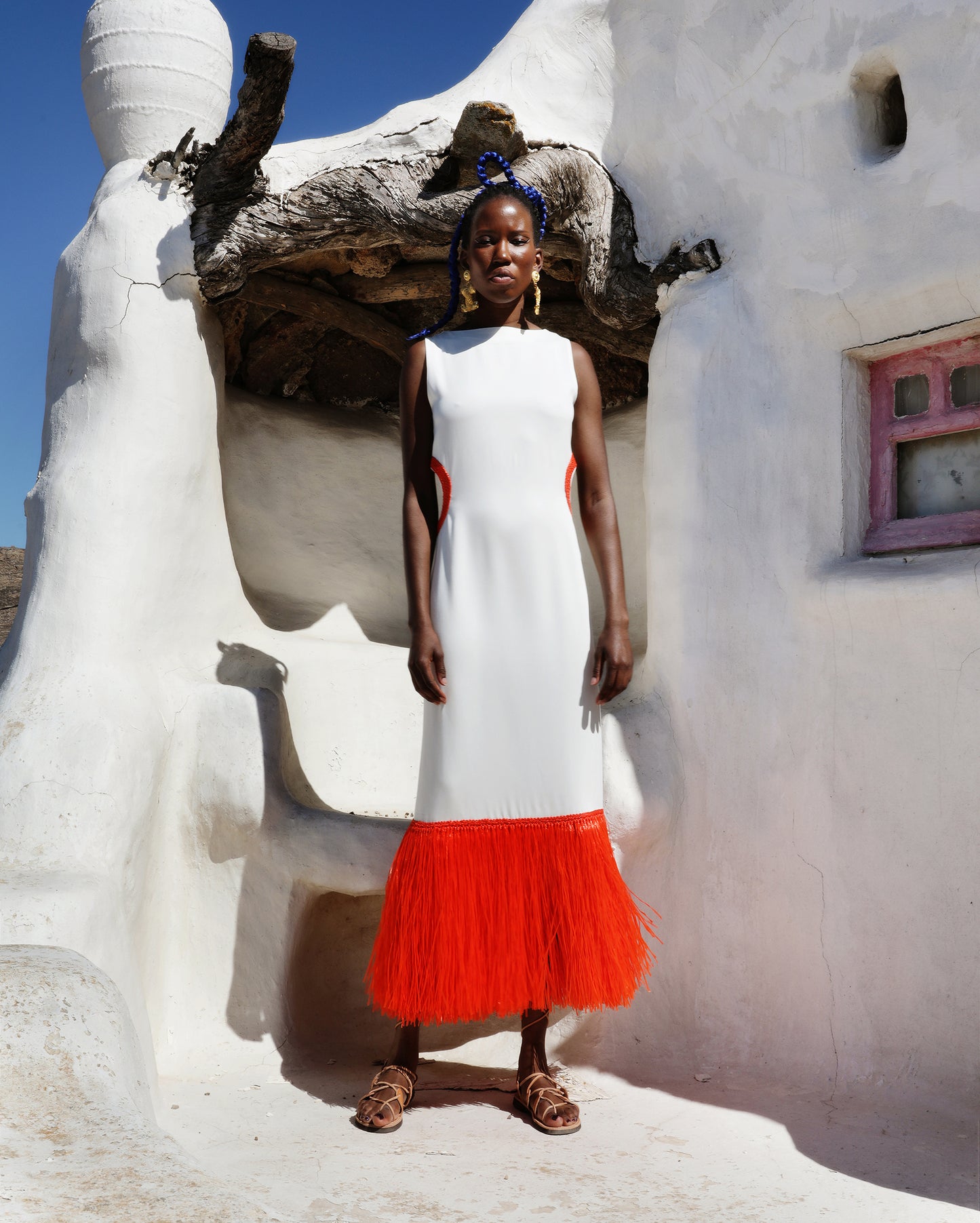 Helena dress in raffia