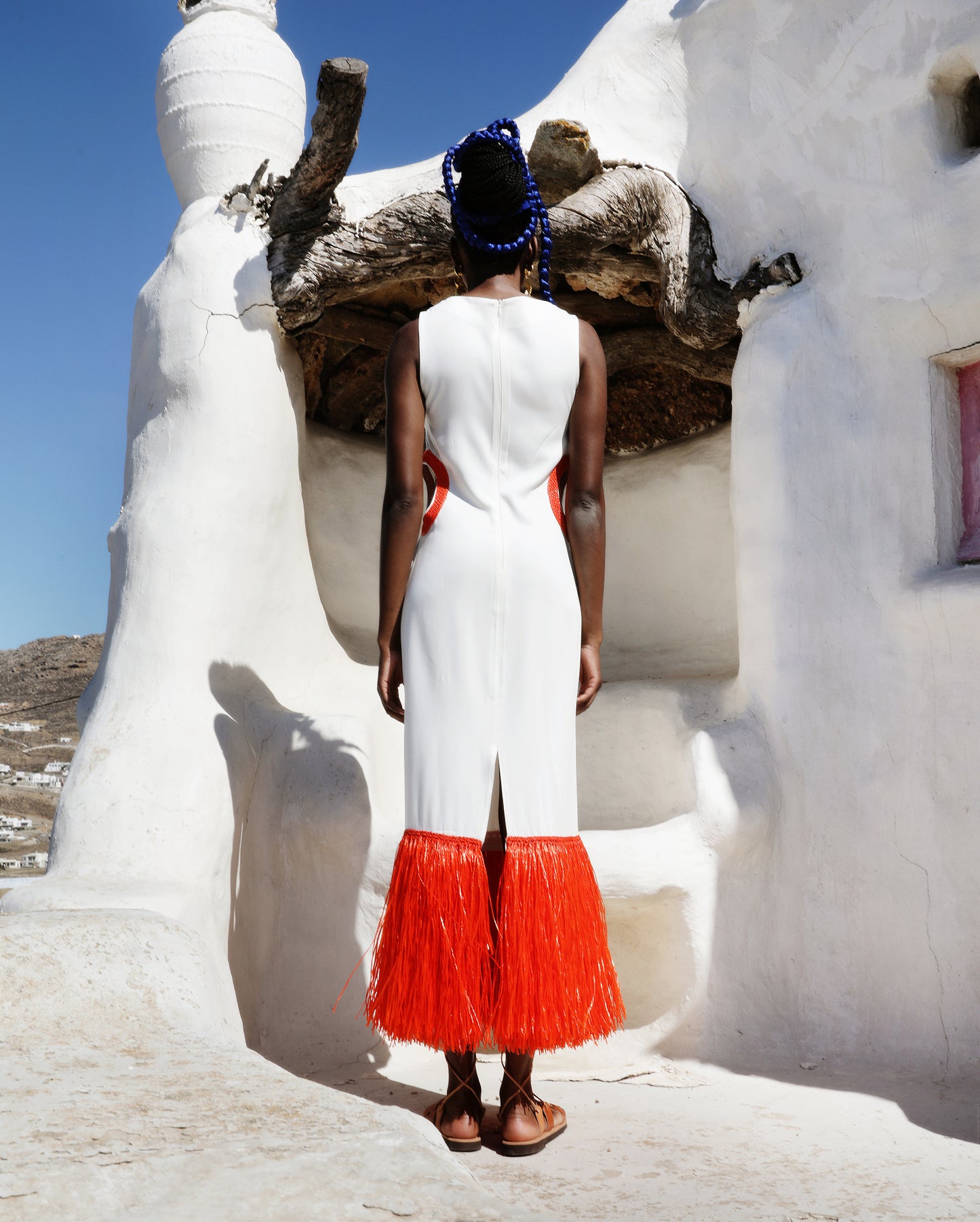 Helena dress in raffia
