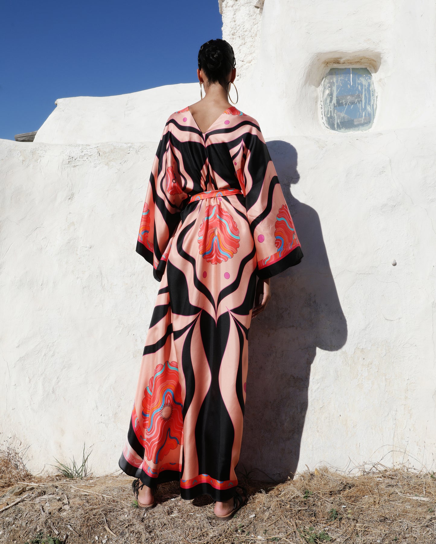 Kitane kaftan in silk