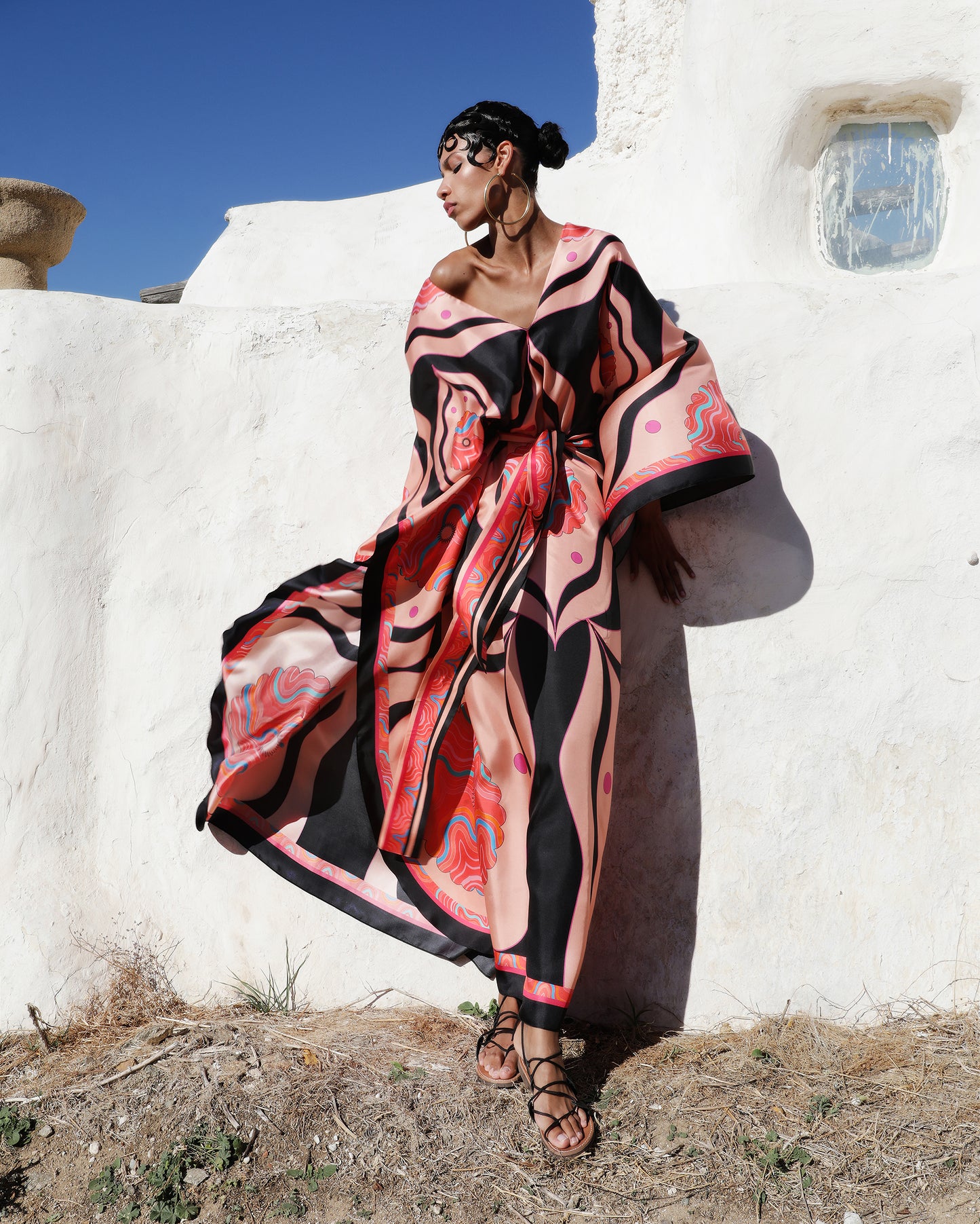 Kitane kaftan in silk
