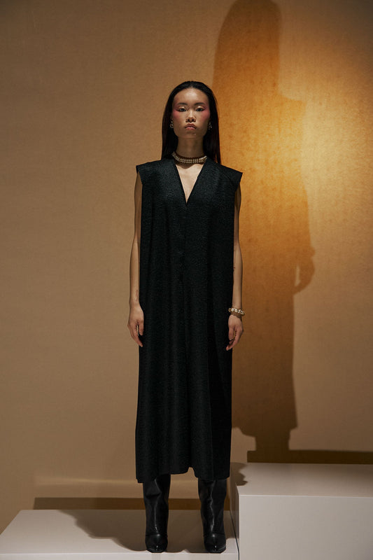 Anna sarafan dress in brushed wool