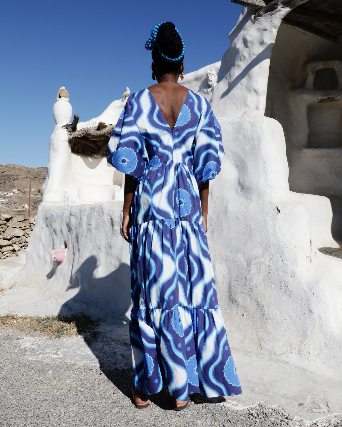 Irene tiered dress in cotton
