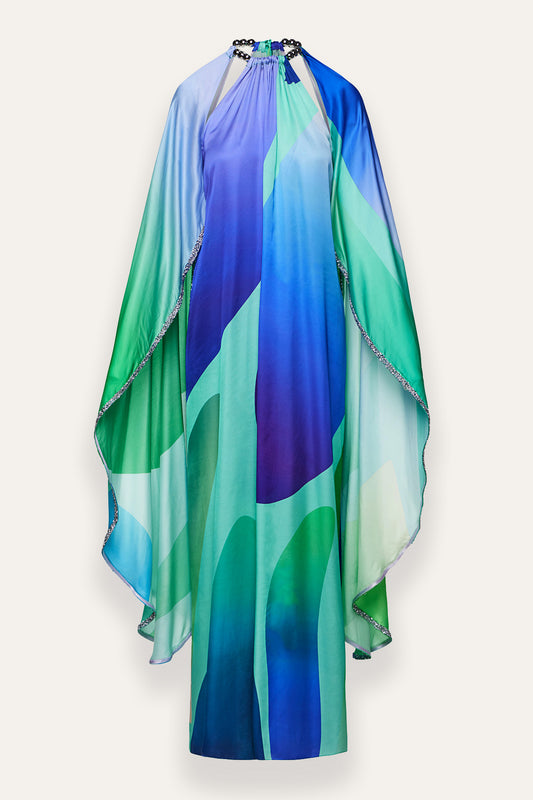 Uma Cape Dress in viscose/rayon