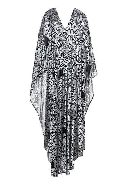 Gaia Caped Kaftan in Silk.