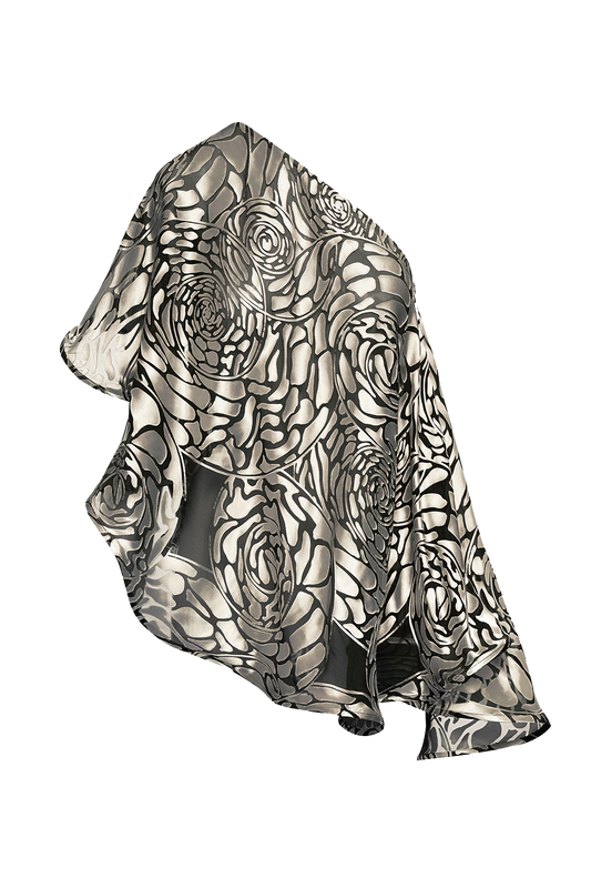 Gorgon adjustable shawl in Silk Burn out