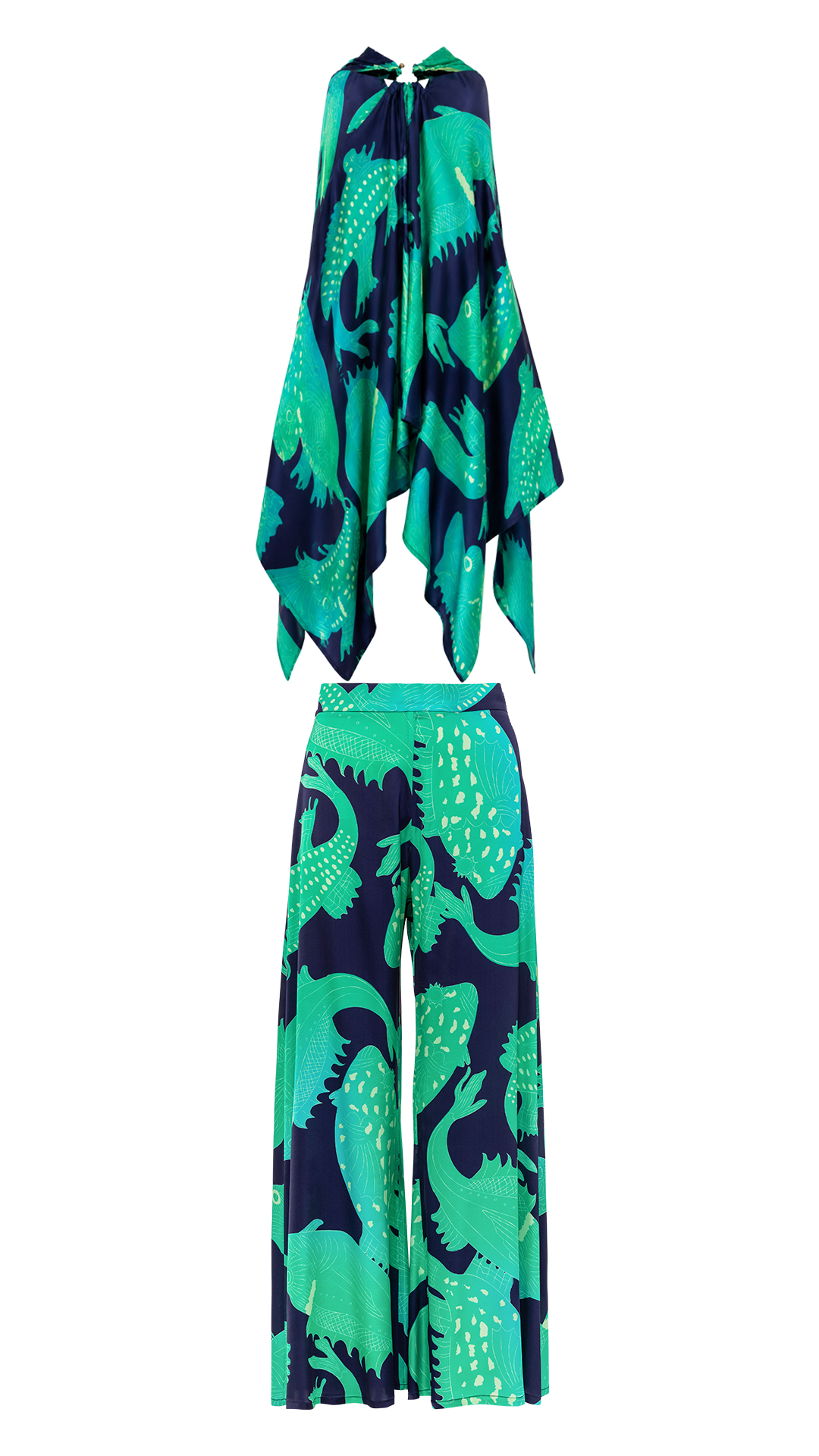 Iris set in viscose