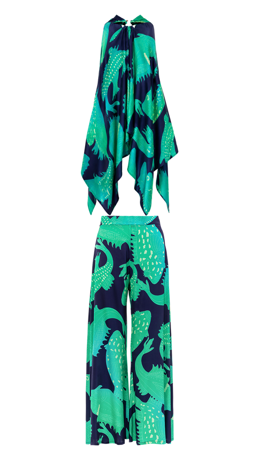 Iris set in viscose