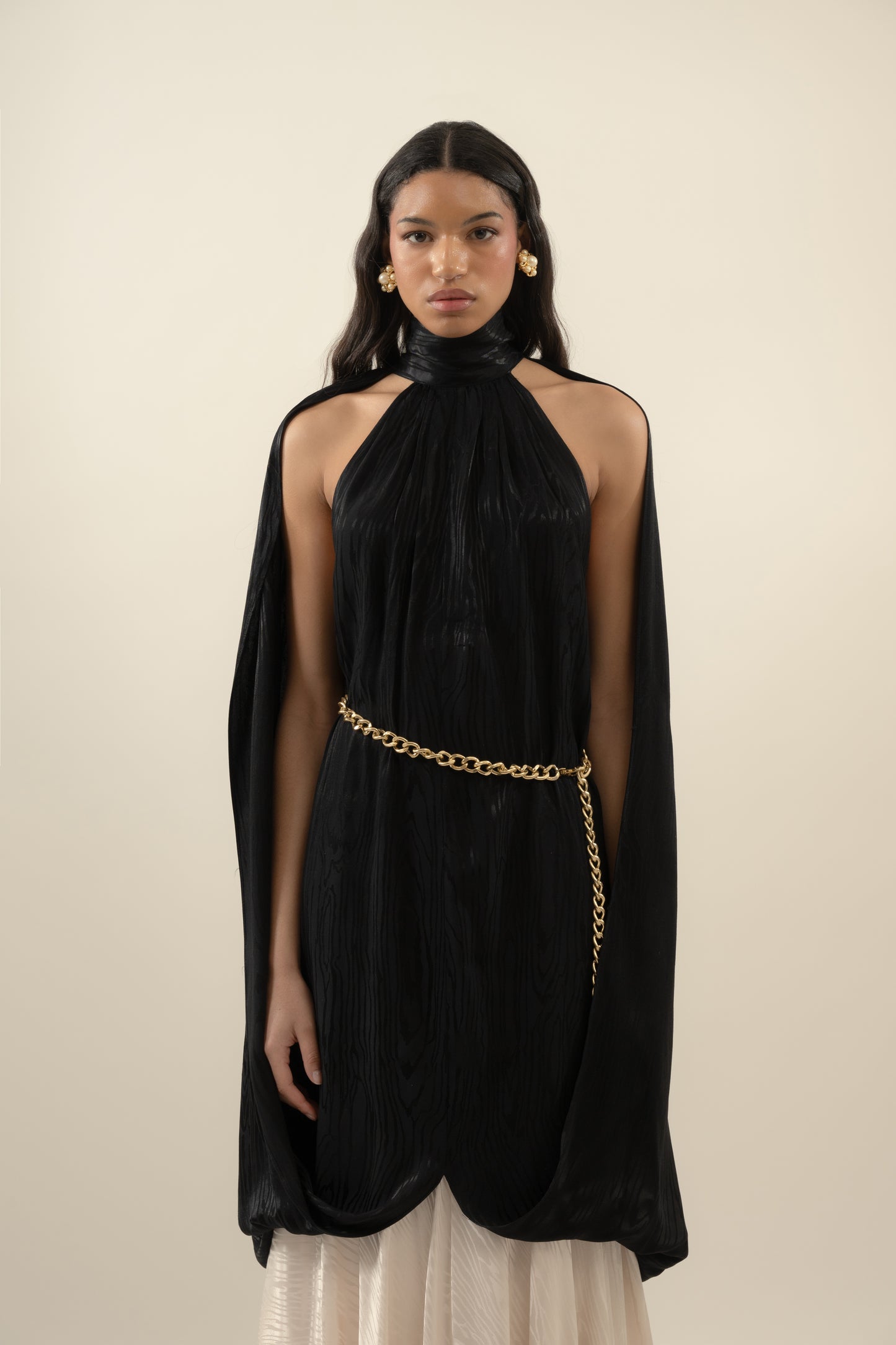 Jeniffer Caped Dress in  Viscose