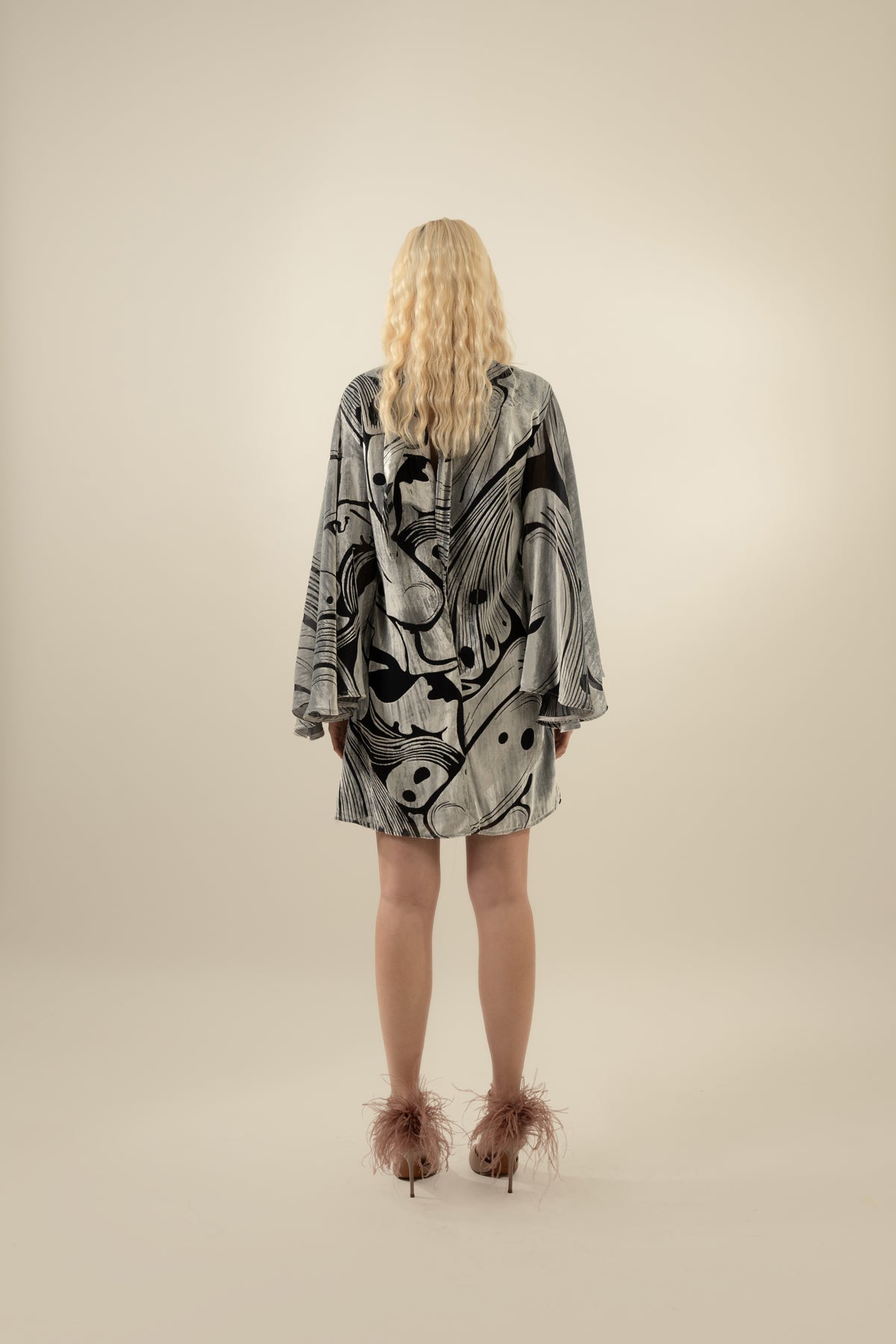 Athena Mini Dress in Velvet Burnout