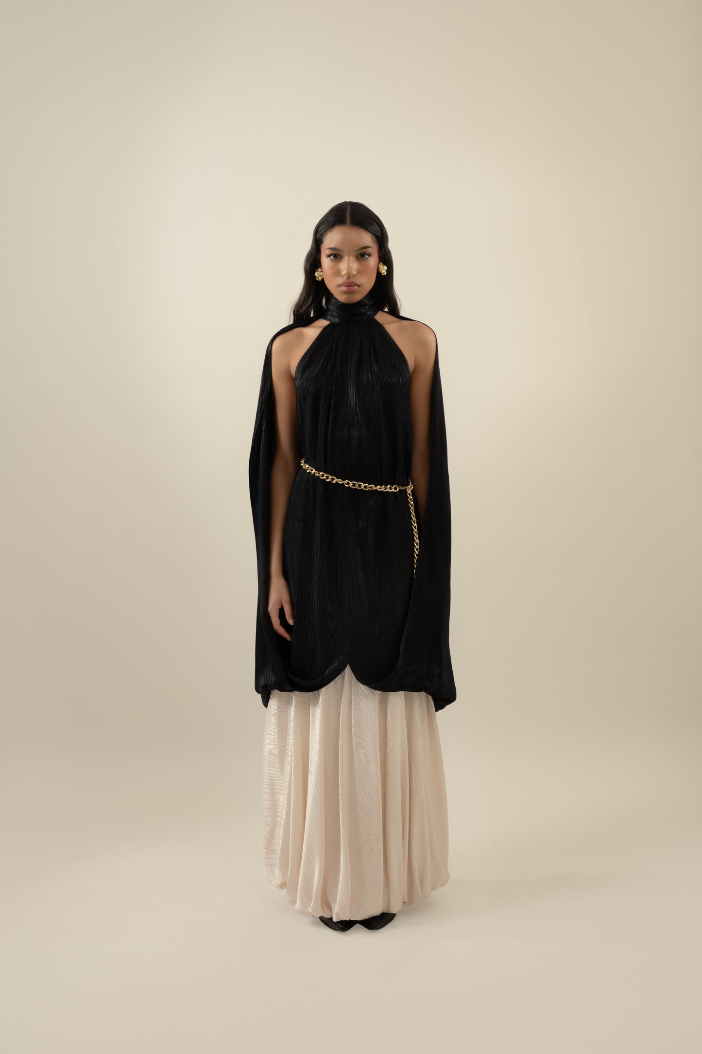 Jeniffer Caped Dress in  Viscose
