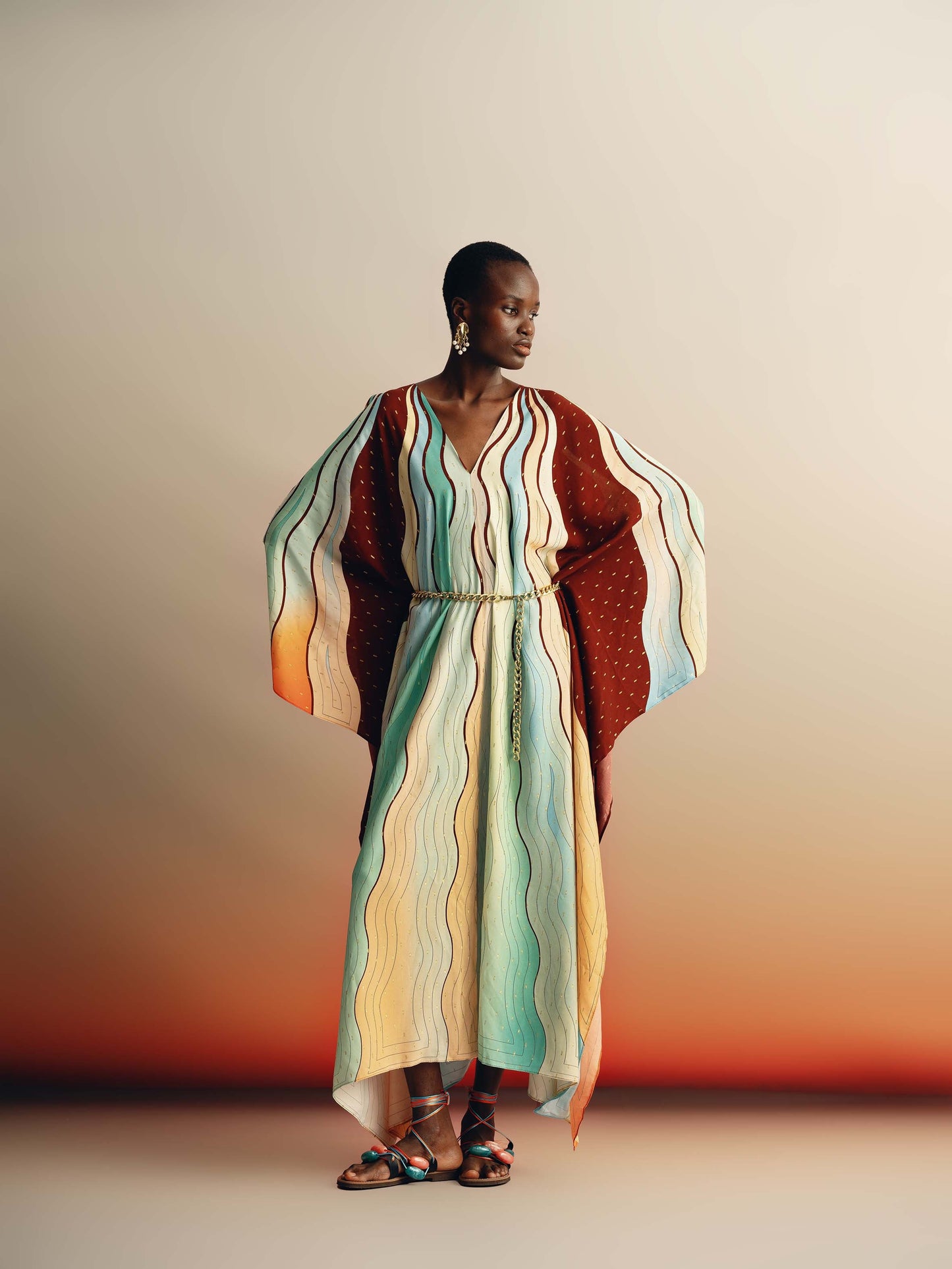 Ecuador kaftan in rayon/lurex