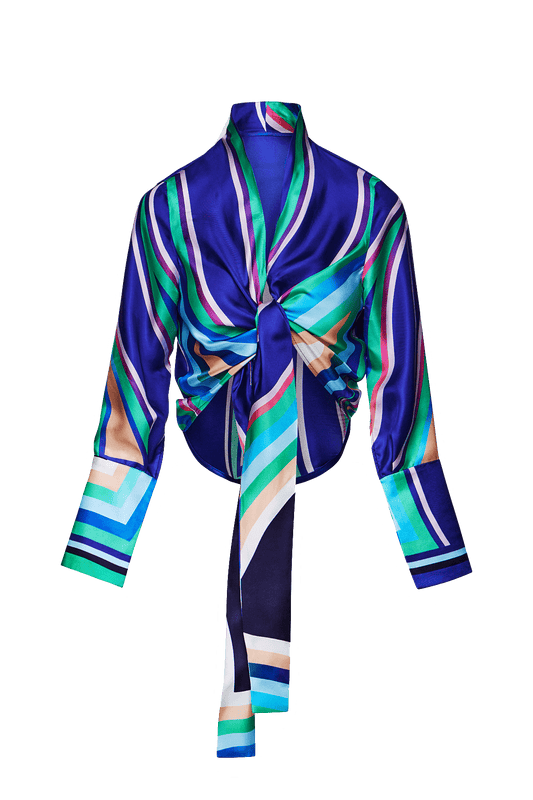 Fedra Wrap Top in Silk