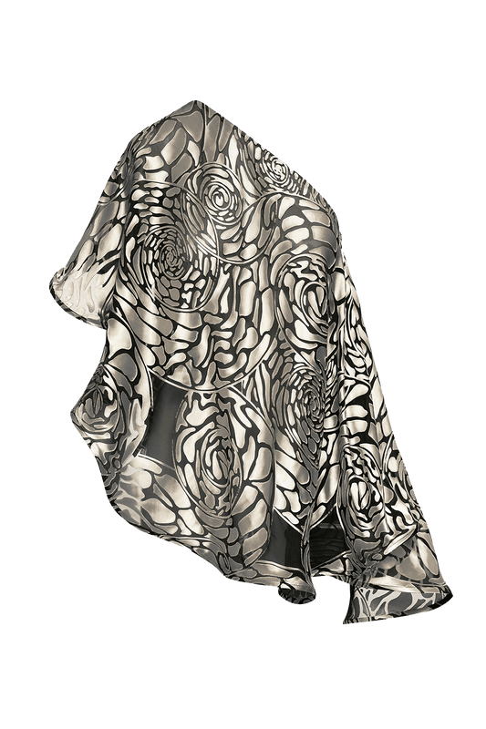 Gorgon adjustable shawl in Silk Burn out