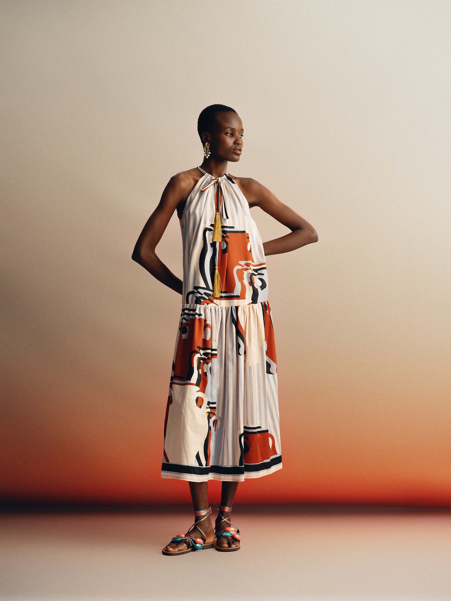 Julia tiered dress in cotton