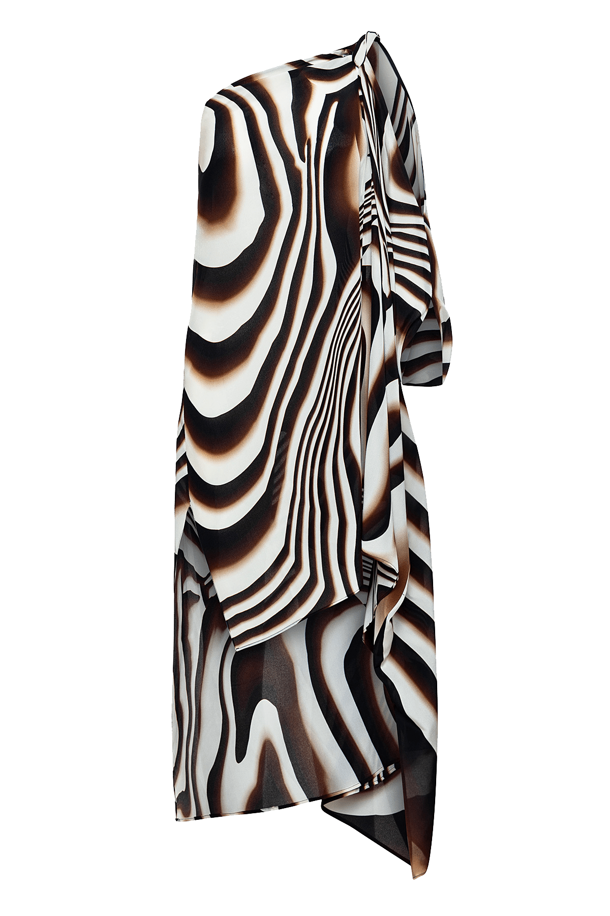 Kallas Asymmetric Kaftan in Silk.