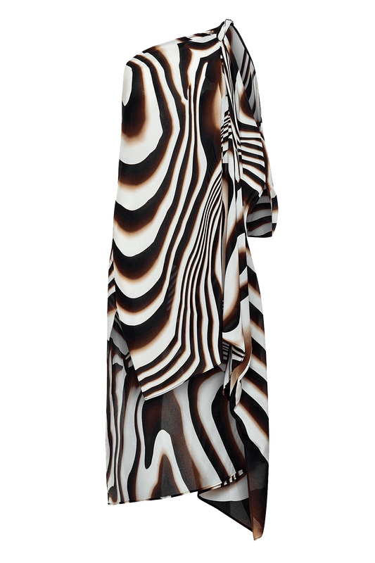 Kallas Asymmetric Kaftan in Silk.