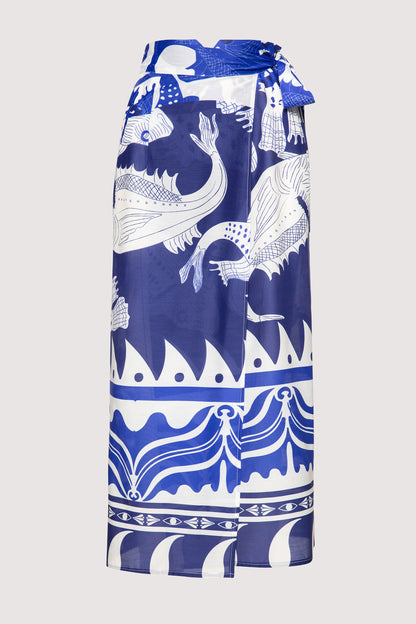 Odyssey sarong skirt in silk/cotton