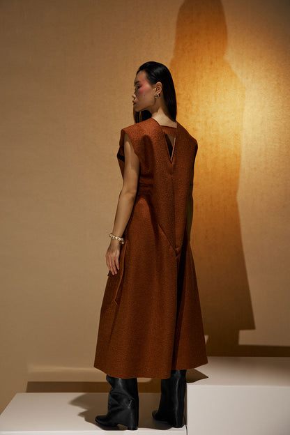 Anna sarafan dress in Brushed wool