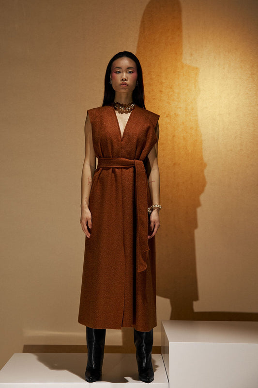 Anna sarafan dress in Brushed wool