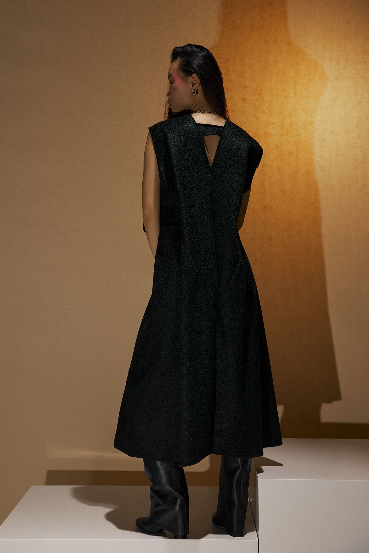 Anna sarafan dress in brushed wool