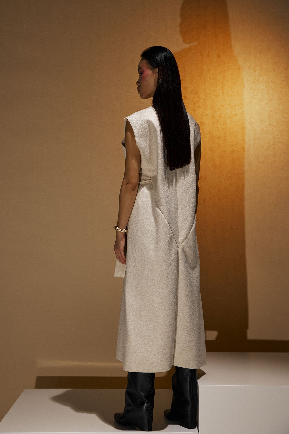 Anna sarafan dress in brushed wool