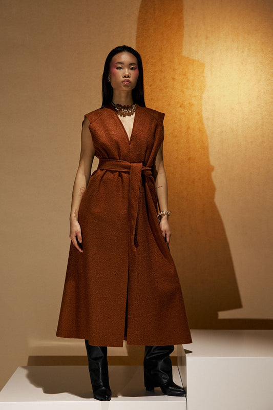 Anna sarafan dress in Brushed wool