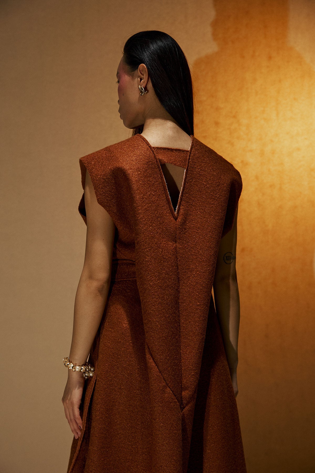 Anna sarafan dress in Brushed wool
