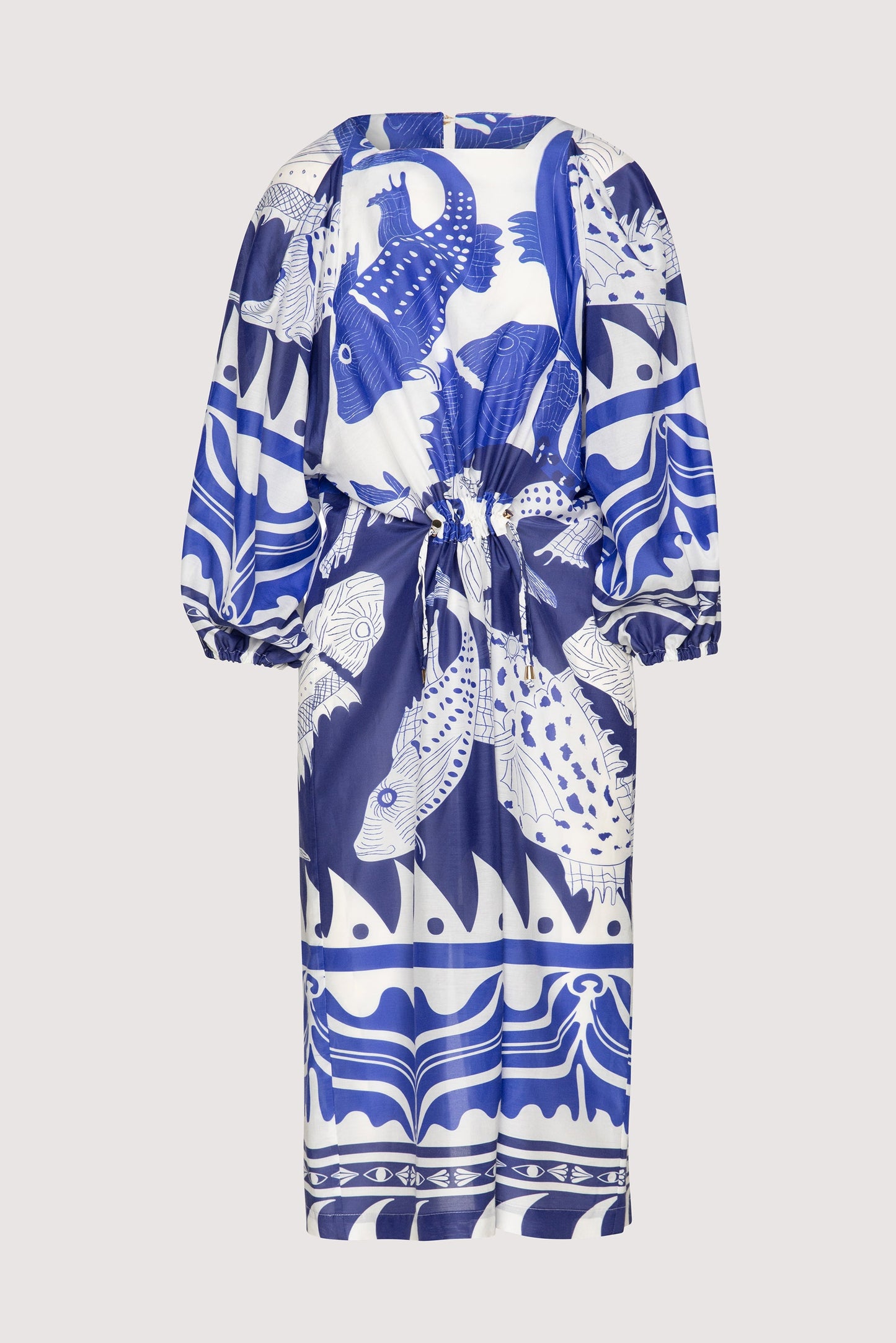 Cecile gather dress in silk/cotton