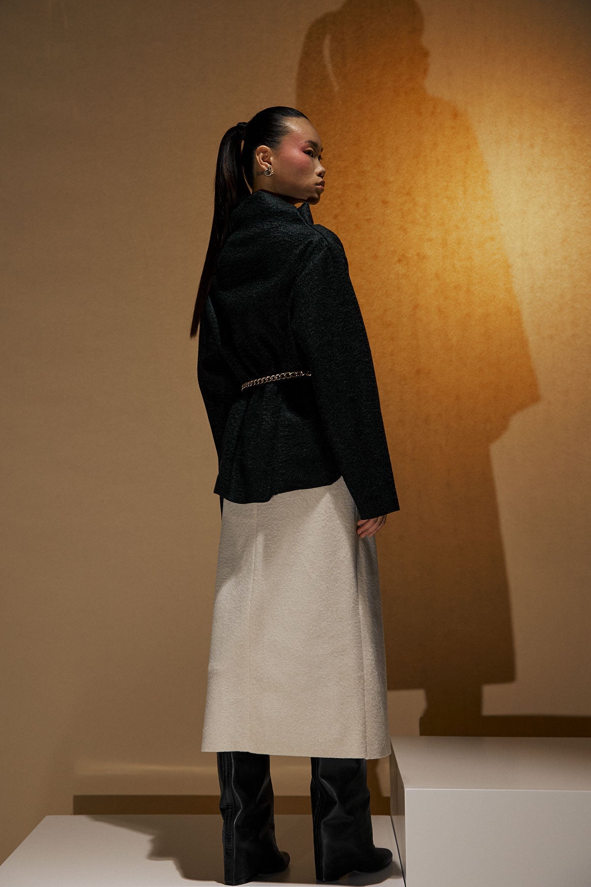 Johan turtleneck drape in brushed wool